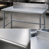Thumbnail image #3 for Advance Tabco 120-Inch x 36-Inch 14-Gauge 304 Stainless Steel Work Table with 5-Inch Backsplash and Galvanized Legs