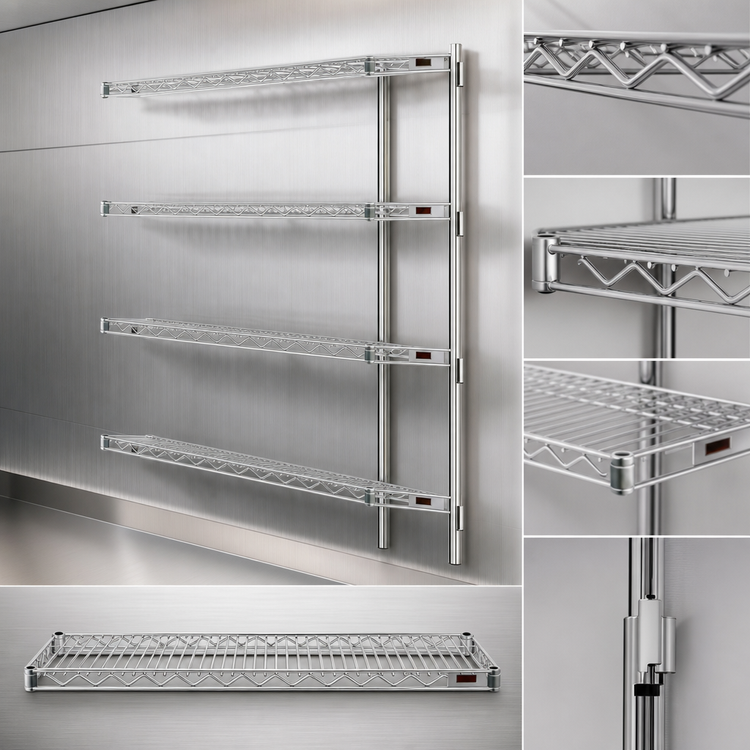 Product image #3 for Eagle Group 4-Tier Add-On Wire Shelving Unit, 36 x 18 x 74 Inches, Stainless Steel