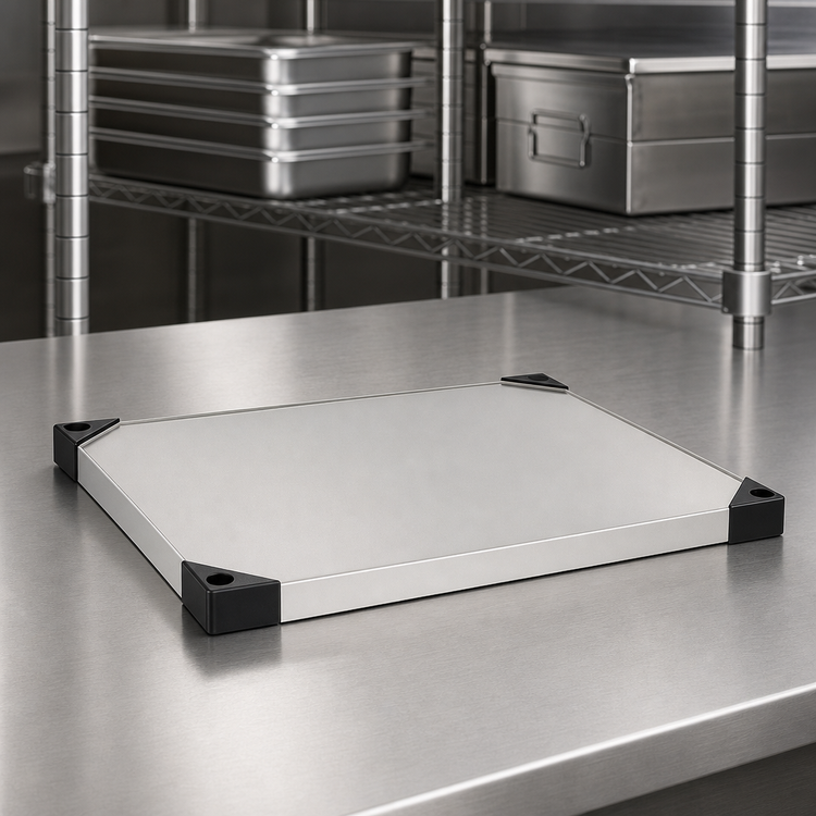 Product image #3 for Metro Super Erecta 24" x 18" Flat Solid Stainless Steel Shelf with Raised Ship's Edge