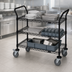 Thumbnail image #3 for Quantum 3-Shelf Wire Utility Bus Cart, 48 x 18 Inches, Black Epoxy Antimicrobial Finish