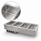 Thumbnail image #3 for Vollrath 3640710HD Drop-In Electric Hot Food Well, 4 Full-Size 12 x 20-Inch Insulated Wells, Wet Operation, Thermostatic Controls, 208V