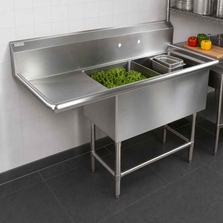 Product image #3 for John Boos Pro-Bowl 2-Compartment Sink with Left Drainboard