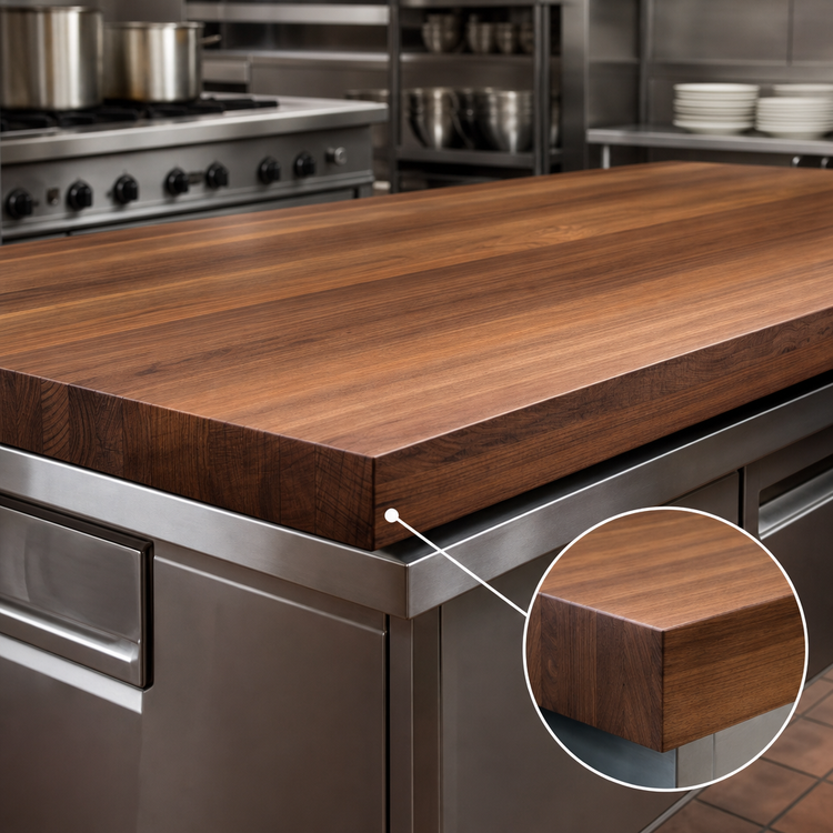 Product image #3 for Boos Block American Black Walnut Edge Grain Kitchen Countertop, 132 x 30 x 3 Inches, Varnique Finish