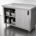 Thumbnail image #3 for Advance Tabco Special Value Economy Enclosed Work Table with Sliding Doors, 84 x 24 Inches, 304 Stainless Steel Top