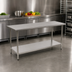 Thumbnail image #3 for Eagle Group BlendPort® Budget Series 60-Inch W x 24-Inch D Flat Top Stainless Steel Work Table with Adjustable Undershelf