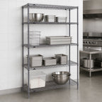 Thumbnail image #3 for Metro Super Erecta SE-182474K4-S-4 Stationary Starter Wire Shelving Unit, 24"W x 18"D x 74"H, 4 Shelves, Gray Epoxy Finish