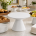 Thumbnail image #4 for American Metalcraft Hampton Collection White Wood Round Buffet Pedestal