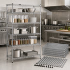 Thumbnail image #3 for Quantum WR74-3036C-5 36"W x 30"D x 74"H Chrome Wire Shelving Starter Kit, 5 Shelves, Stationary