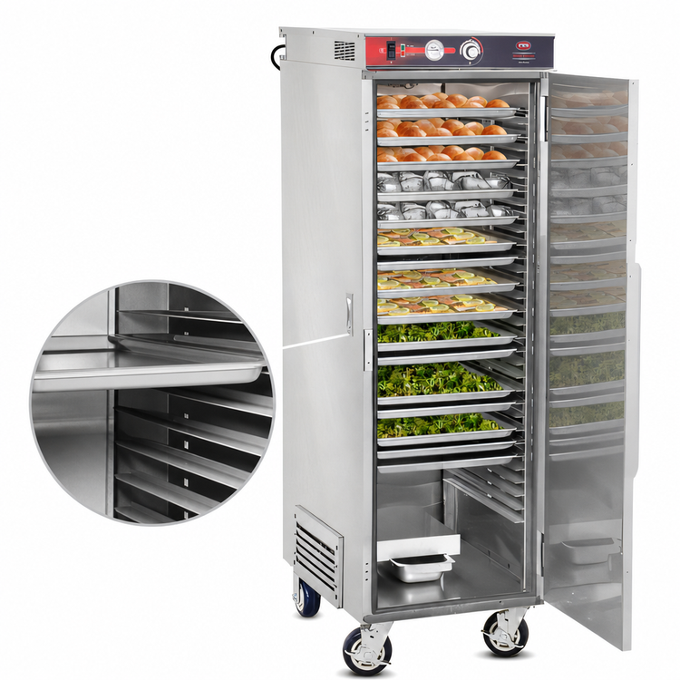 Product image #3 for Full-Height Non-Insulated Heated Transport Cabinet, 17-Slide for 18 x 26 Pans