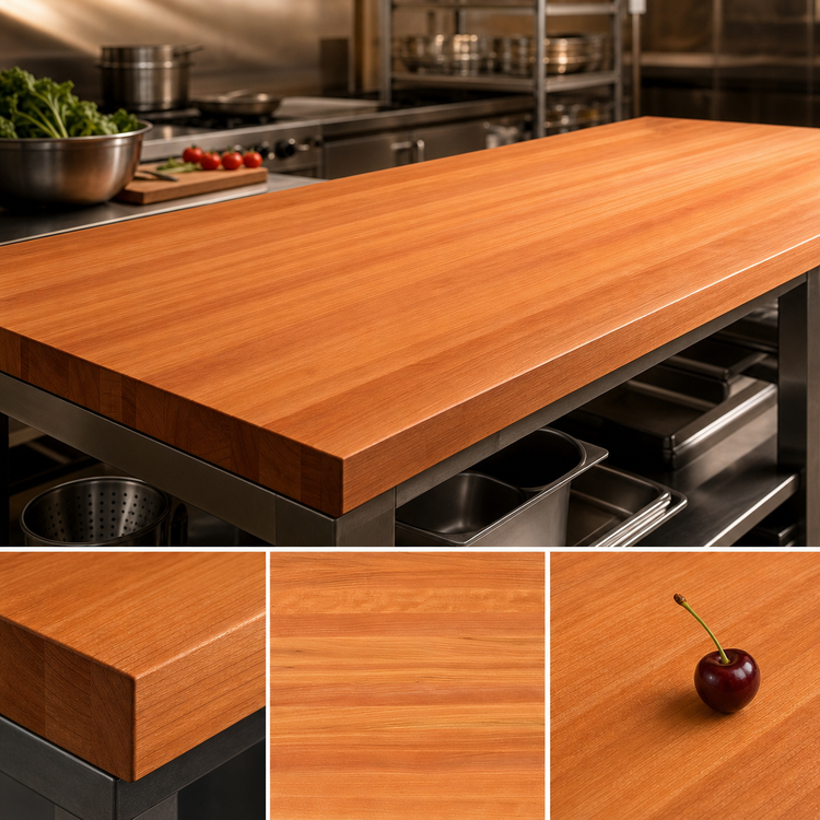 Product image #3 for John Boos Boos Block American Cherry Edge Grain Kitchen Countertop, 144 x 32 x 3 Inches, Oil Finish