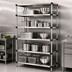 Thumbnail image #3 for Quantum 5-Shelf Solid Stainless Steel Shelving Starter Kit, 48 Inches W x 24 Inches D x 86 Inches H