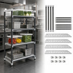 Thumbnail image #3 for Cambro Camshelving® Elements EXU242464VS4480 4-Tier Stationary Polymer Shelving Unit, 24"W x 24"D x 64"H, 3 Vented/1 Solid, Gray