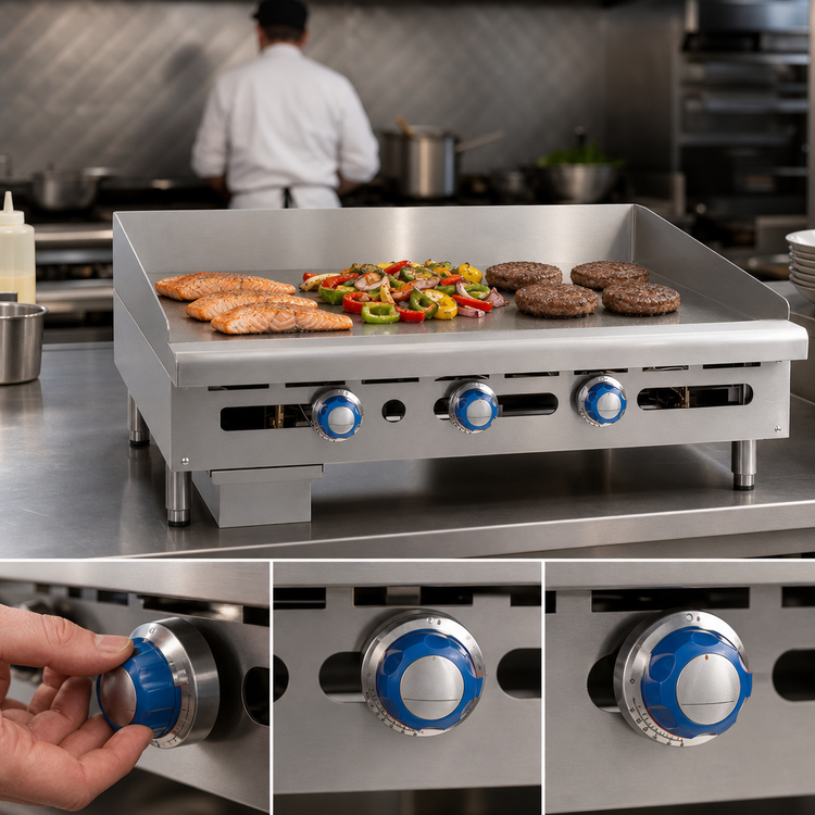 Product image #3 for Imperial ITG-24 Countertop Gas Griddle with Thermostatic Controls, 24 x 24-Inch Cooking Surface, 60,000 BTU