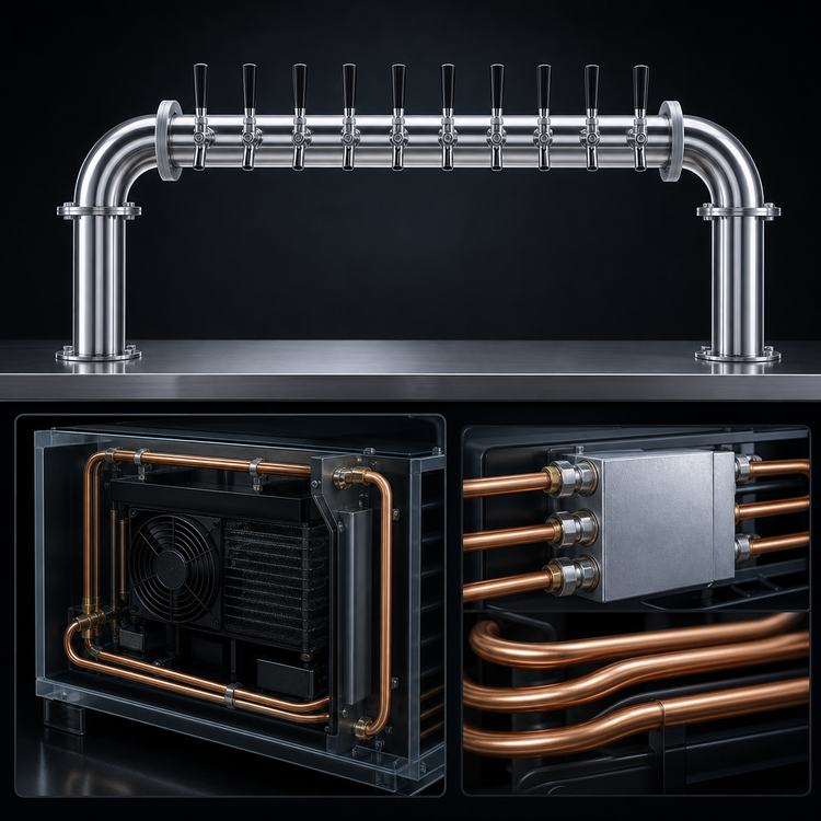Product image #3 for Titan U-Style Countertop Glycol-Cooled Draft Beer Tower with 10 Faucets