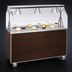 Thumbnail image #3 for Vollrath 2-Series Affordable Portable 60-Inch Walnut Woodgrain Mobile Utility Station with Sliding Door Storage Base and Breath Guard Lights