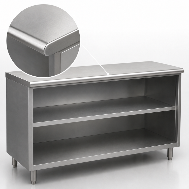 Product image #3 for Eagle Spec-Master 48"W x 18"D Stainless Steel Plate Cabinet with Sliding Doors and Fixed Shelf