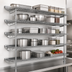 Thumbnail image #3 for QuadTruss 5-Tier Piggyback Wall-Mounted Open Wire Shelf Kit, 30W x 18D, Chrome