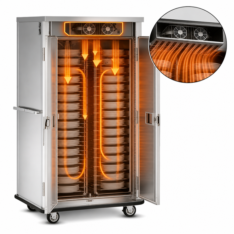 Product image #4 for FWE E-Series E-900-XL Electric Heated Banquet Transport & Serve Cabinet, Double Door, 90-108 Covered Plate Capacity