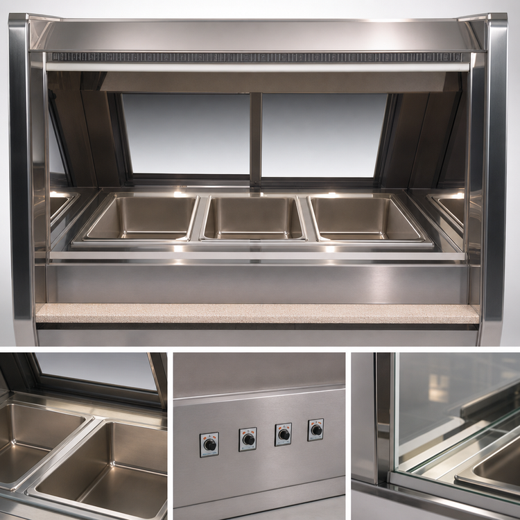 Product image #3 for Howard-McCray 76-1/2" Full-Service Hot Food Display Case with 4 Thermostatic Wells