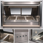 Thumbnail image #3 for Howard-McCray HMC, Hot Cases, 40E Service Cases CHS40E-6-S 76.5" Full-Service Hot Food Display Case with 4 Thermostatic Wells, Wet/Dry Operation