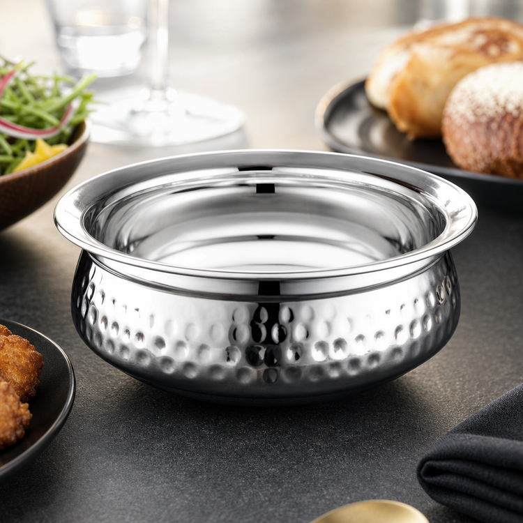 Product image #3 for American Metalcraft 5-Inch Round Stainless Steel Hammered Serving Bowl, 16 oz.