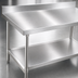 Thumbnail image #3 for Deluxe Series 30 Inch x 30 Inch Corner Stainless Steel Work Table with 4-1/2 Inch Backsplash and Undershelf