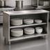 Thumbnail image #3 for Spec-Master Open Front Plate Cabinet with 14-Gauge 304 Stainless Steel Top, 48 x 18 Inches