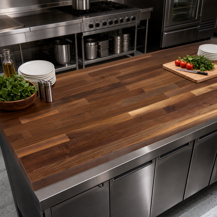 Product image #3 for Boos Block American Black Walnut Kitchen Countertop, 132 x 25 Inch, 1-1/2 Inch Thick, Varnique Finish, No Backsplash