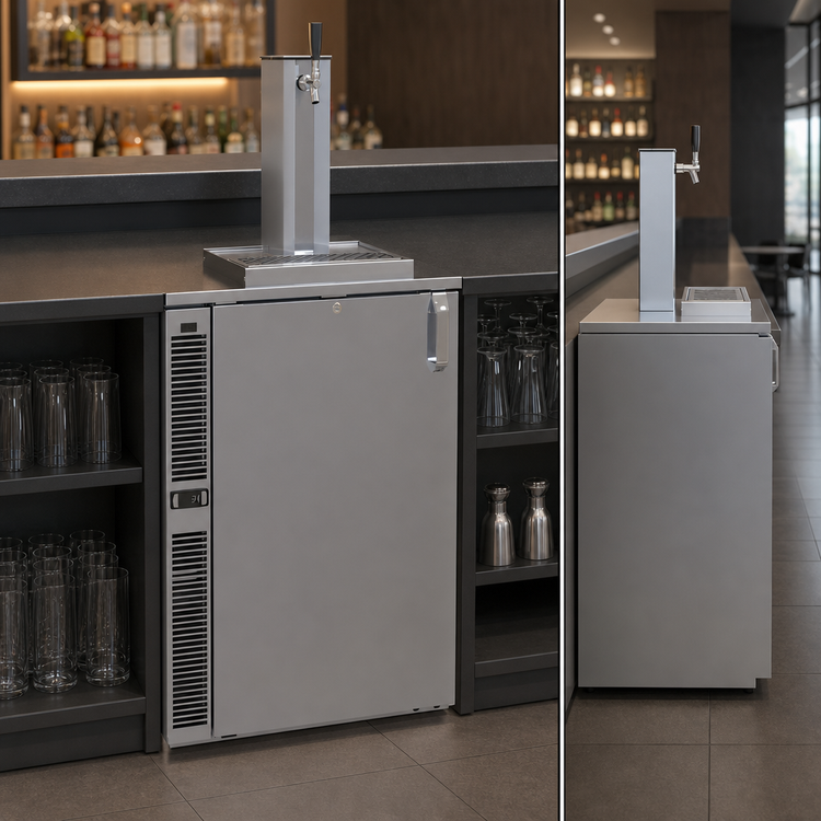 Product image #3 for Glastender C1SB24 One-Zone Side-Serviced Bar Profile Draft Dispensing Cooler, 24 Inch Wide, One-Section