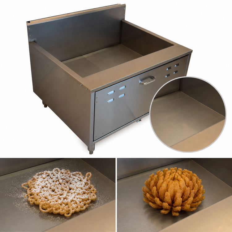 Product image #3 for Comstock-Castle 23-Inch Countertop Gas Flat Bottom Funnelcake/Blooming Onion Fryer, 20-50 lb Capacity