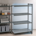 Thumbnail image #3 for Cambro Camshelving Basics Plus 4-Tier Add-On Polymer Shelving Unit, 21 x 48 x 64 Inches, Vented/Solid, Brushed Graphite