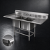 Thumbnail image #3 for Eagle Spec-Master FN Series Coved Corner Two-Compartment Stainless Steel Sink with 30-Inch Left Drainboard