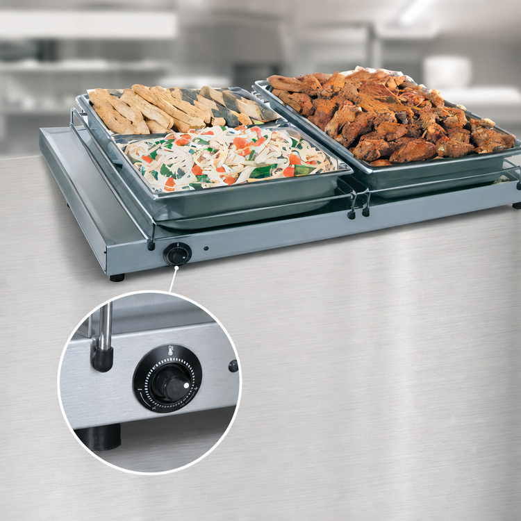 Product image #3 for Hatco Glo-Ray® Free-Standing Heated Warming Shelf, 30 Inch W x 15-3/4 Inch D, Stainless Steel Top