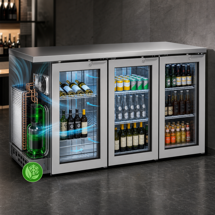 Product image #3 for True 72-Inch Three-Door Glass Swing Door Back Bar Cooler, 24-Inch Deep, Stainless Top and Exterior