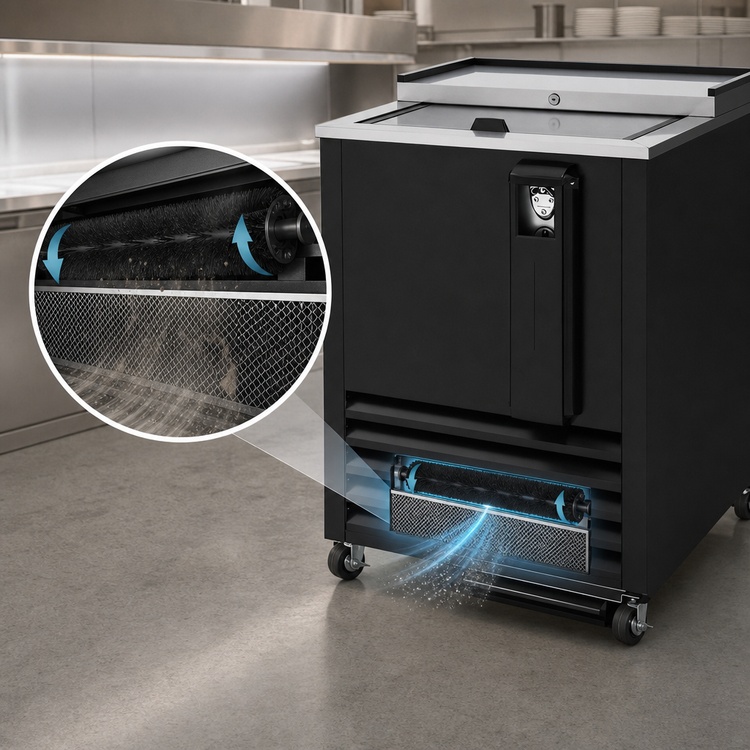 Product image #3 for Turbo Air Super Deluxe 24-Inch Black Single Sliding Door Bottle Cooler with Self-Cleaning Condenser