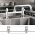 Thumbnail image #3 for equip Low-Lead 8-Inch Center Deck Mount Mixing Faucet with 12-Inch Swing Nozzle and Ceramic Cartridges