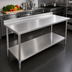 Thumbnail image #3 for Eagle Spec-Master 144-Inch x 30-Inch 14-Gauge Stainless Steel Work Table with 4-1/2-Inch Backsplash and Adjustable Undershelf