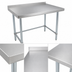 Thumbnail image #3 for BK Resources Open Base Riser Top Stainless Steel Work Table, 48 x 24 Inches, Galvanized Legs