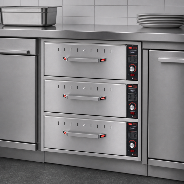 Product image #3 for Hatco Built-In Single-Drawer Stainless Steel Drawer Warmer with Thermostatic Controls