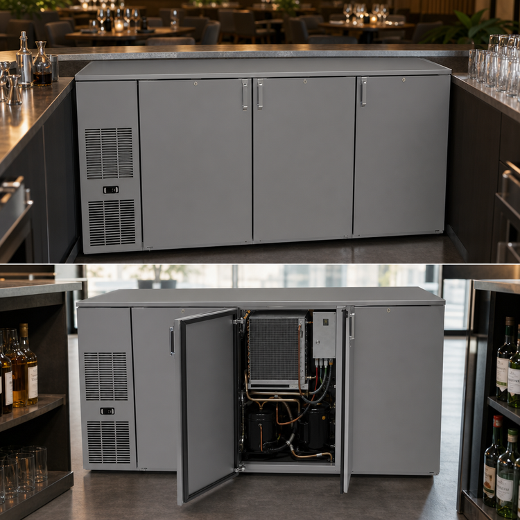Product image #3 for Glastender CP1FB84 84-Inch Bar Profile Pass-Thru Front-Serviced Back Bar Cooler