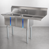 Thumbnail image #3 for Omcan 25251 2-Compartment Pot Sink with Right-Hand Drainboard, 304 Stainless Steel