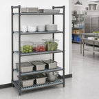 Thumbnail image #3 for Cambro Camshelving® Basics Plus CBU214284V5580 Stationary 5-Tier Vented Polymer Shelving Starter Unit, 21 x 42 x 84-Inch, Brushed Graphite