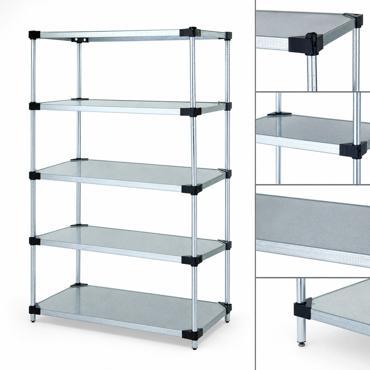 Product image #3 for Quantum Solid Shelving Starter Kit, 24 x 18 x 63 Inches, Stationary