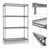 Thumbnail image #3 for Eagle Group Valu-Master 4-Tier Stationary Wire Shelving Starter Unit, 48W x 18D x 74H, Pewter Gray Epoxy Finish