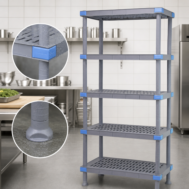 Product image #3 for Millenia 5-Shelf Gray Polymer Starter Shelving Unit, 36"W x 18"D x 50"H