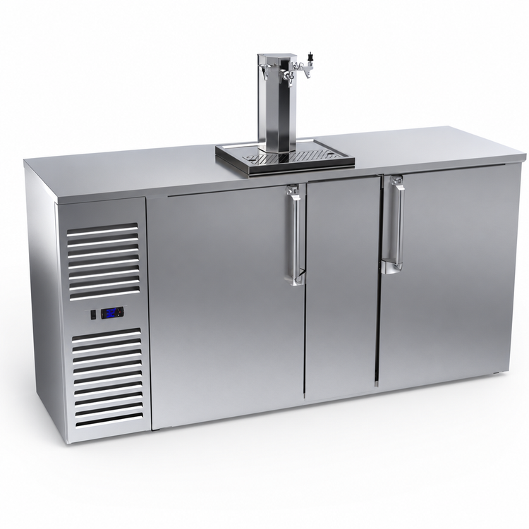 Product image #3 for Krowne DB72 Two-Section Self-Contained Direct Draw Draft Beer Cooler, 72-Inch Wide