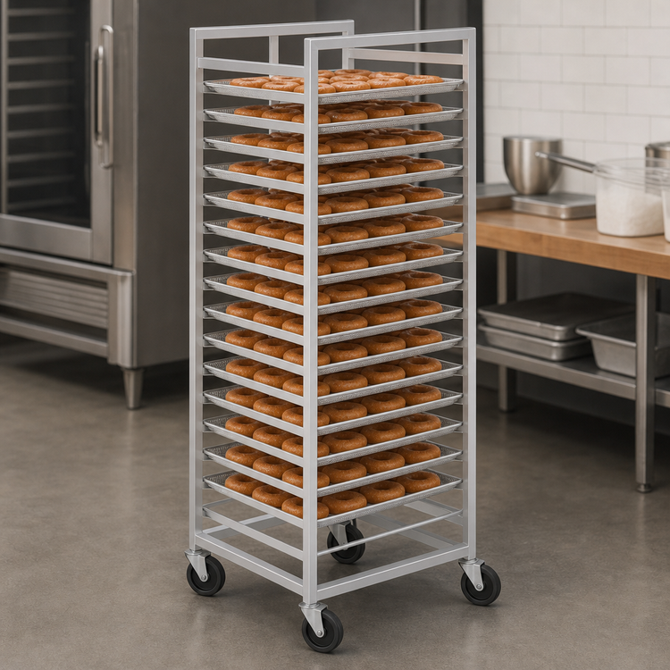 Product image #3 for Channel Manufacturing Aluminum Mobile Donut Screen Rack for 23 x 33 Screens, 15-Screen Capacity, 64-Inch High