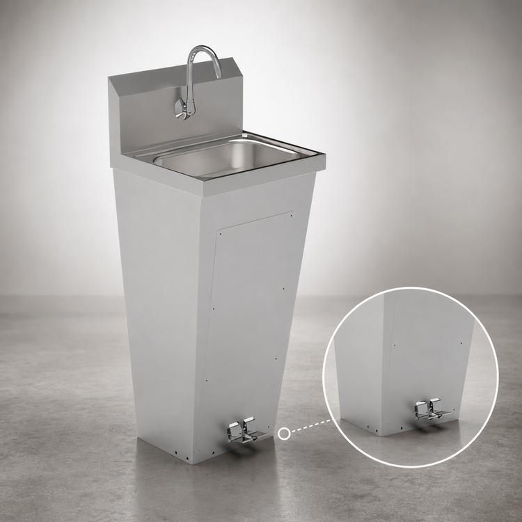 Product image #3 for John Boos Pro-Bowl Floor-Mount Stainless Steel Hand Sink with Tapered Pedestal, 14 x 10 x 5 Bowl