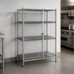 Thumbnail image #3 for Metro Super Erecta SEC53S Stationary Wire Security Cage, Stainless Steel Finish, No Shelves, 38-1/2"W x 27-1/4"D x 66-13/16"H