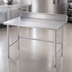 Thumbnail image #3 for Advance Tabco 72 Inch x 24 Inch 16 Gauge 430 Stainless Steel Open Base Work Table with 5 Inch Backsplash